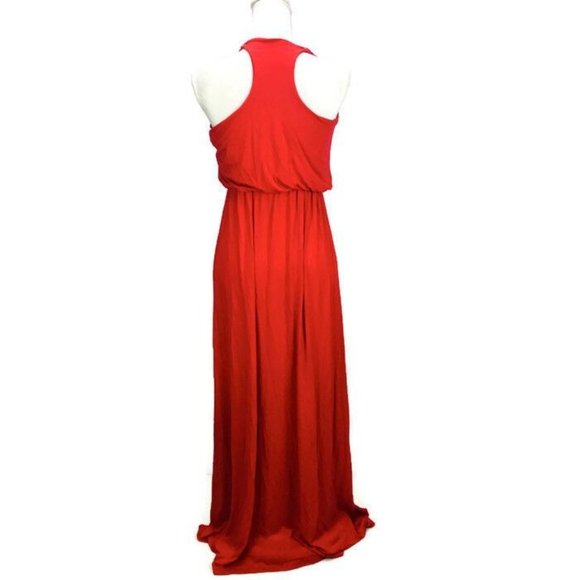 JOLIE Los Angeles Red Sleeveless Racer Back Elastic Waist Maxi Women Size M USA - Picture 3 of 8